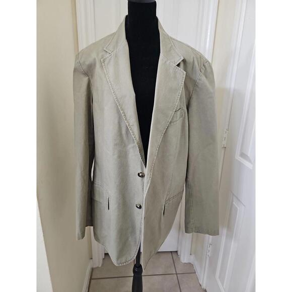 L.L. Bean Men's Khaki Blazer 42R 100% Cotton Twill Coat - Picture 1 of 6